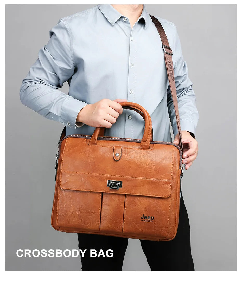 JEEP BULUO Business Travel Handbag office Business Male Bag For A4 Files Man Briefcase Big Size 15 inches Laptop Bags Tote bag