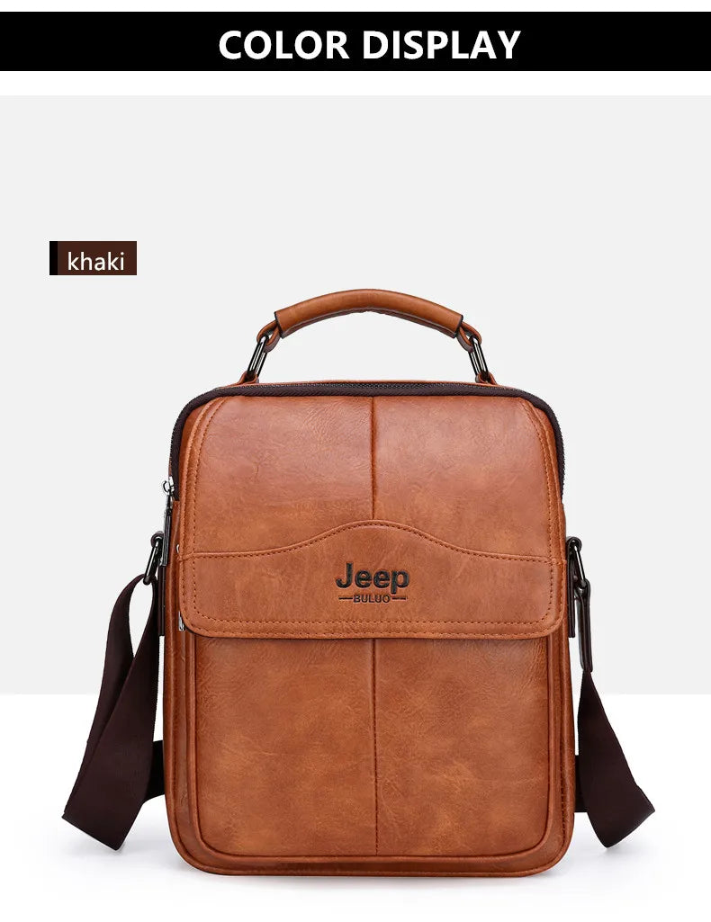 JEEPBULUO New Men Crossbody Bag Shoulder Bags Multi-function Men Handbags Large Capacity Split Leather Bag For Man Messenger Bag