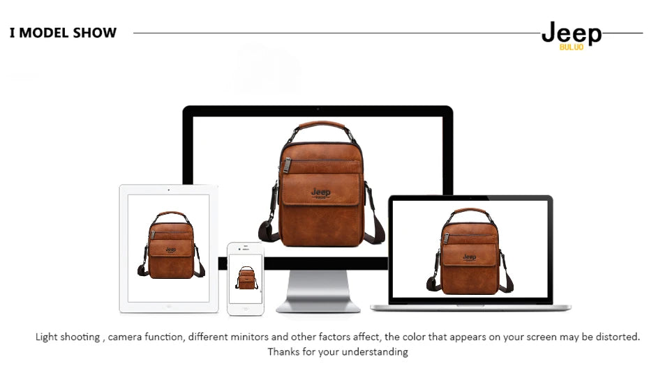 JEEP BULUO Brand Men's Messenger Fashion Split Leather For Men Tote Bag Men Shoulder Bags High Quality Handbags New 2PC/Set