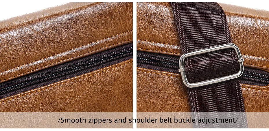 JEEP BULUO Men Bag Famous Brand 2 pcs Set Man Leather Messenger Shouder Bag Business Travelling Bags Male Tote Cross body Bags