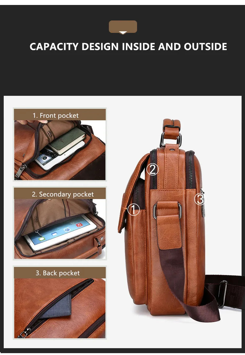JEEPBULUO New Men Crossbody Bag Shoulder Bags Multi-function Men Handbags Large Capacity Split Leather Bag For Man Messenger Bag