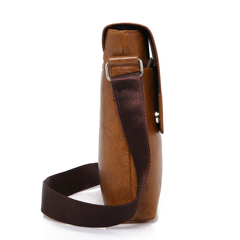 JEEP BULUO Men Bag Famous Brand 2 pcs Set Man Leather Messenger Shouder Bag Business Travelling Bags Male Tote Cross body Bags