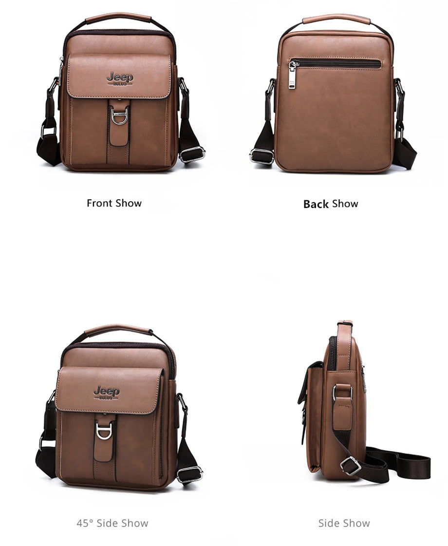 JEEPBULUO Brand New High Quality Leather Crossbody Bags For Men Shoulder Messenger Bag Business Casual Fashion Tote Bags