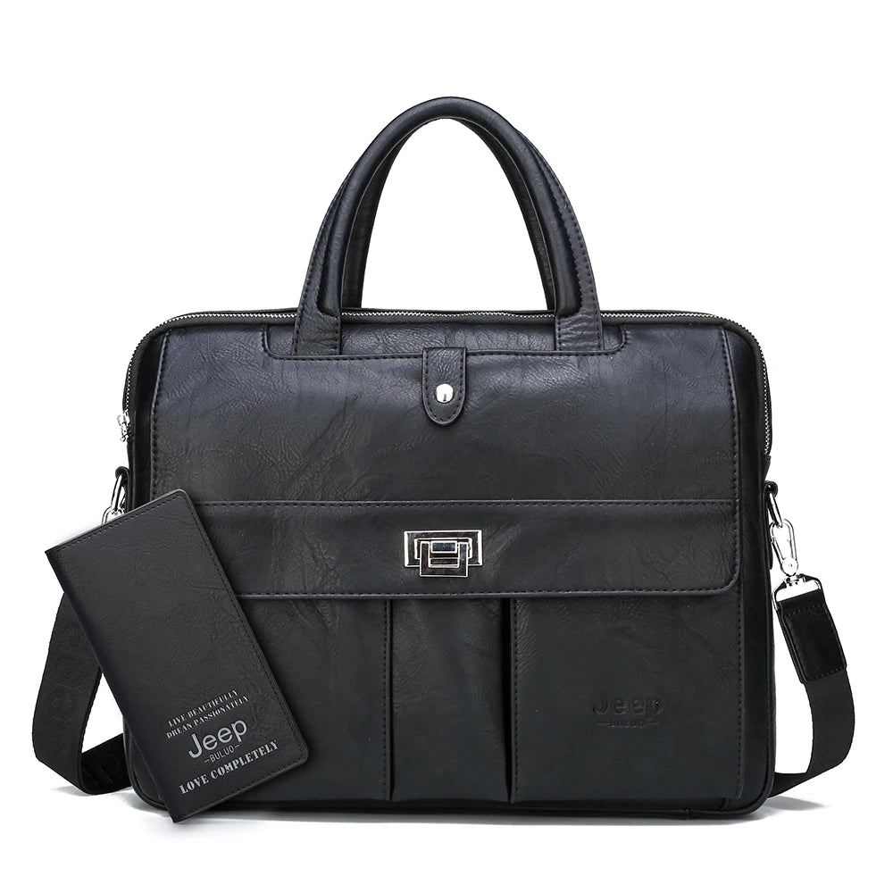 JEEP BULUO Business Travel Handbag office Business Male Bag For A4 Files Man Briefcase Big Size 15 inches Laptop Bags Tote bag