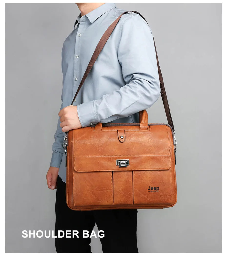 JEEP BULUO Business Travel Handbag office Business Male Bag For A4 Files Man Briefcase Big Size 15 inches Laptop Bags Tote bag