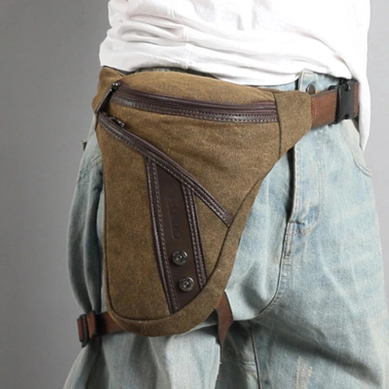 MARKROYAL Men Thigh Fanny Pack Drop Bag Motorcycle Riding Shoulder Pouch Crossbody Nylon Male Hip Bum Belt Leg Waist Bags