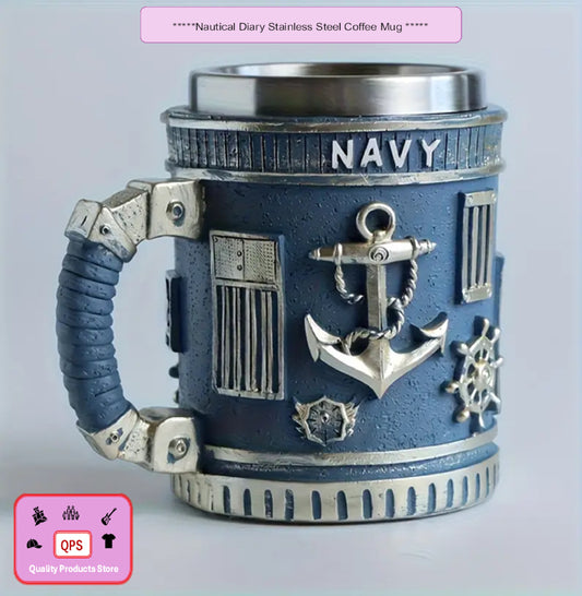 Nautical Diary Stainless Steel Coffee Mug