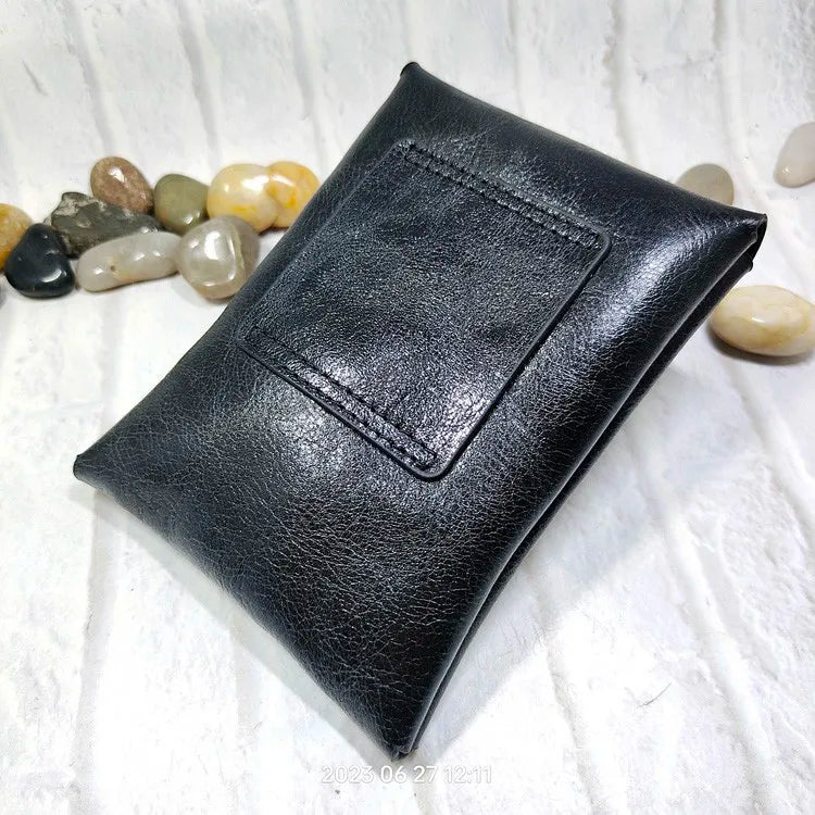 Mini Waist Bag Genuine Leather Belt Pouch Wallet Card Holder Car Key Purse Pack Driver's license Case Men Women 6071