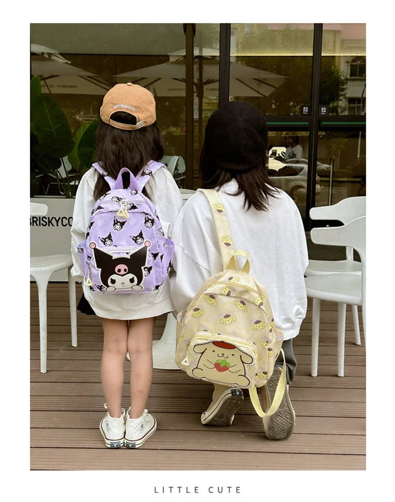 Kawaii Hello Kitty Kuromi Cinnamoroll Backpacks Cute Cartoon My Melody Pochacco Pompom Purin Anime Storage School Bag Sac A Dos