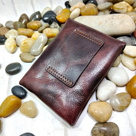 Mini Waist Bag Genuine Leather Belt Pouch Wallet Card Holder Car Key Purse Pack Driver's license Case Men Women 6071
