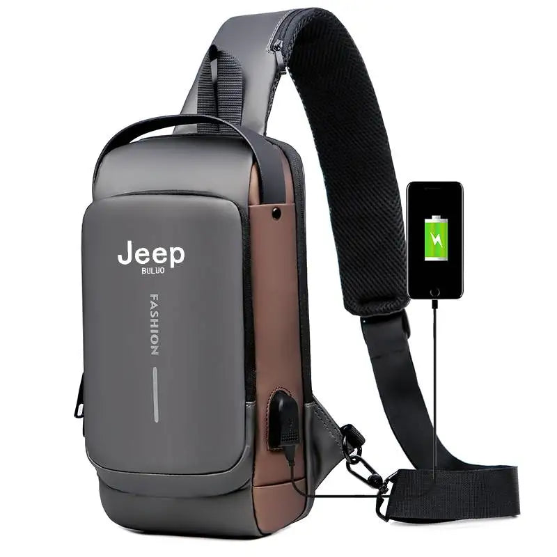 JEEP BULUO Brand High Quality Men Chest Sling Bags Motorcycle Crossbody Shoulder Bag Travel Pack Anti-theft Male Fashion Hot New