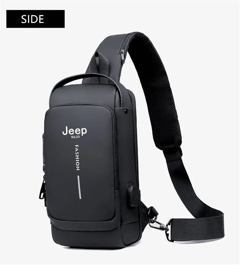 JEEP BULUO Brand High Quality Men Chest Sling Bags Motorcycle Crossbody Shoulder Bag Travel Pack Anti-theft Male Fashion Hot New