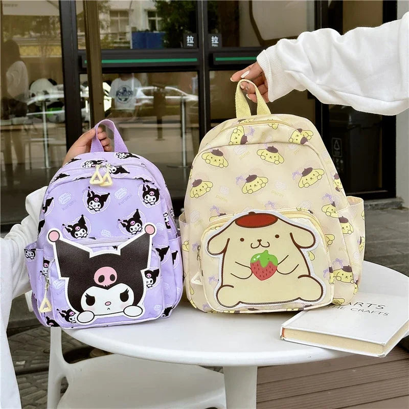 Kawaii Hello Kitty Kuromi Cinnamoroll Backpacks Cute Cartoon My Melody Pochacco Pompom Purin Anime Storage School Bag Sac A Dos