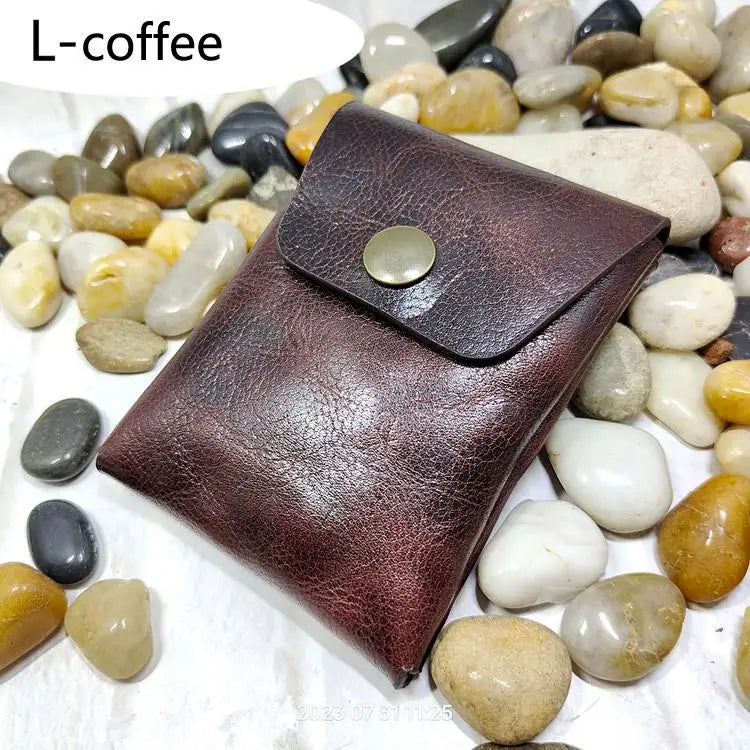 Mini Waist Bag Genuine Leather Belt Pouch Wallet Card Holder Car Key Purse Pack Driver's license Case Men Women 6071