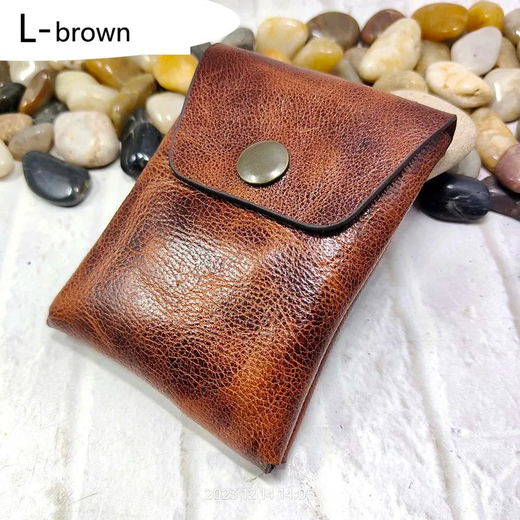 Mini Waist Bag Genuine Leather Belt Pouch Wallet Card Holder Car Key Purse Pack Driver's license Case Men Women 6071