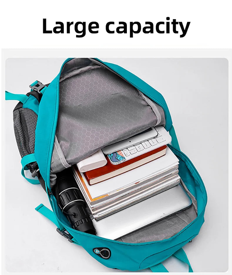 40L Hiking Camping Backpack Travel Rucksack with Rain Cover Outdoor Climbing Knapsack Large Luggage Weekend Sport Schoolbag Men