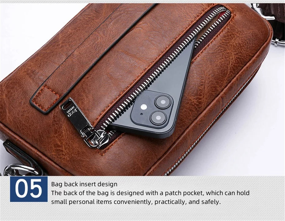JEEP BULUO Brand Small Men Bags High Quality Leather Shoulder Crossbody Totes Clutch Handbags Business Brown Black Fashion New