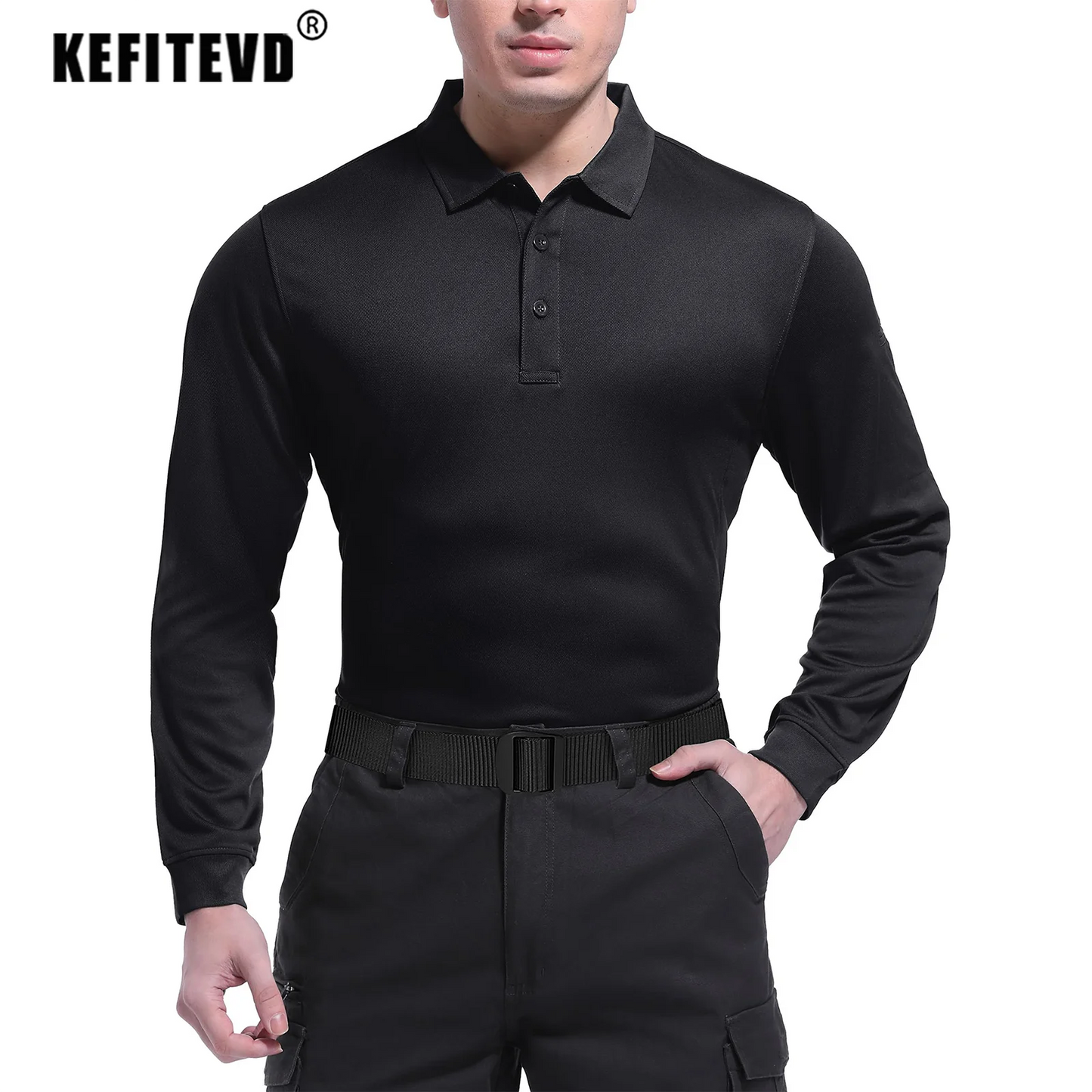 KEFITEVD Men's Golf Polo Shirt Quick Dry Breathable Lightweight T-Shirts Athletic Workout Outdoor Shirts Camping Fishing Tops