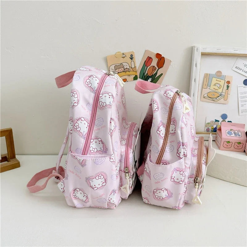 Kawaii Hello Kitty Kuromi Cinnamoroll Backpacks Cute Cartoon My Melody Pochacco Pompom Purin Anime Storage School Bag Sac A Dos