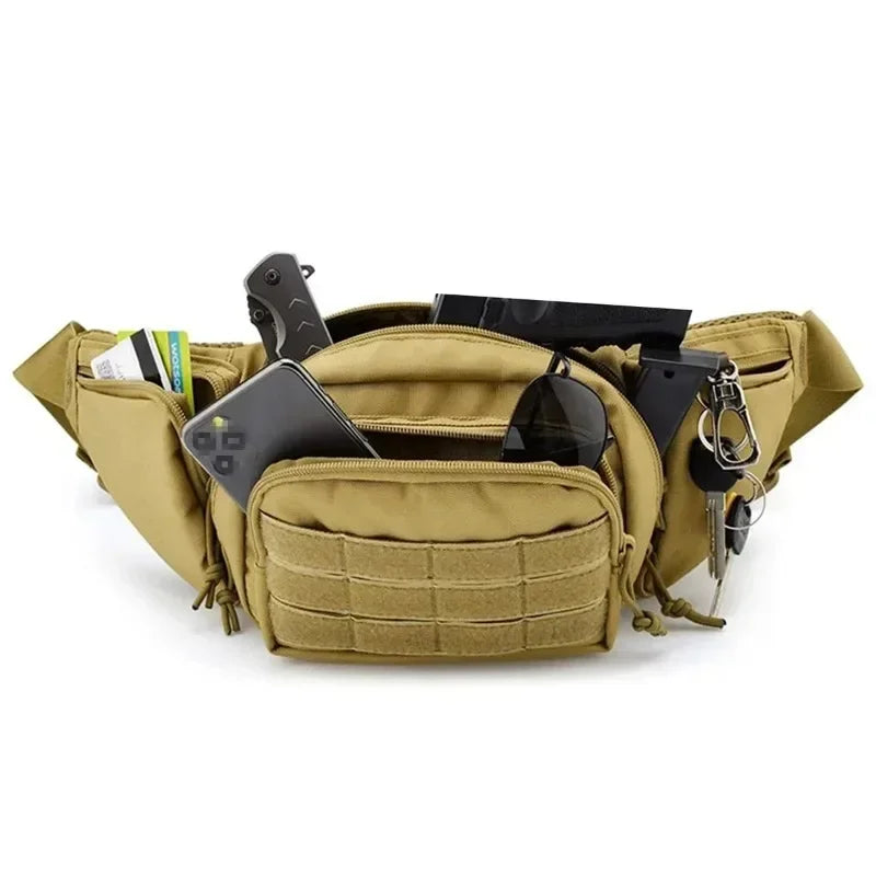 Men Waist Tactical Fanny Pack Motorcycle Rider Sports Belt Bag Climb Camping Nylon Male Tool Sling Chest Hip Bum Bag