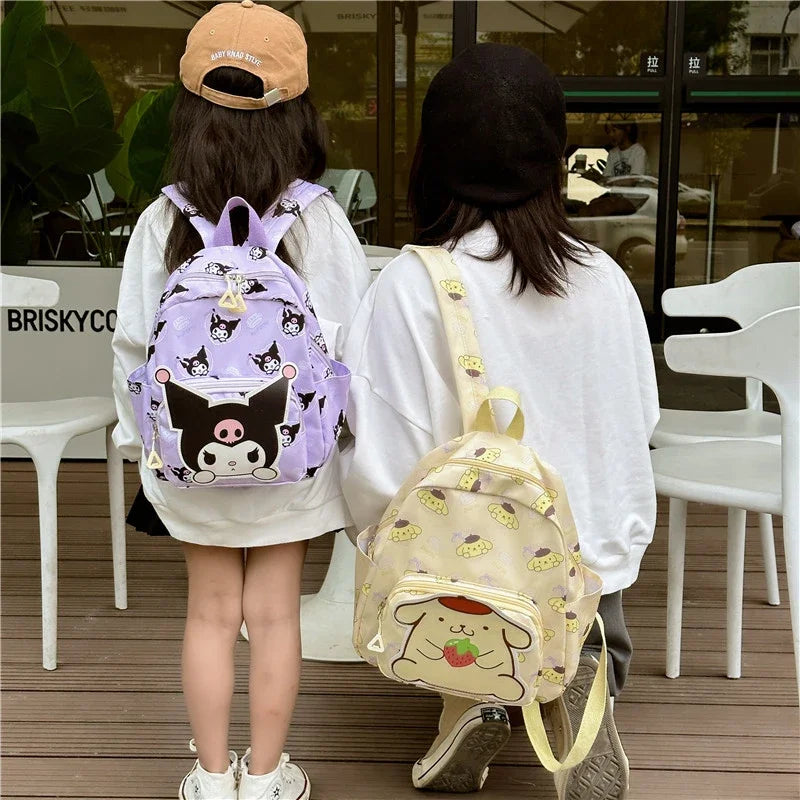 Kawaii Hello Kitty Kuromi Cinnamoroll Backpacks Cute Cartoon My Melody Pochacco Pompom Purin Anime Storage School Bag Sac A Dos
