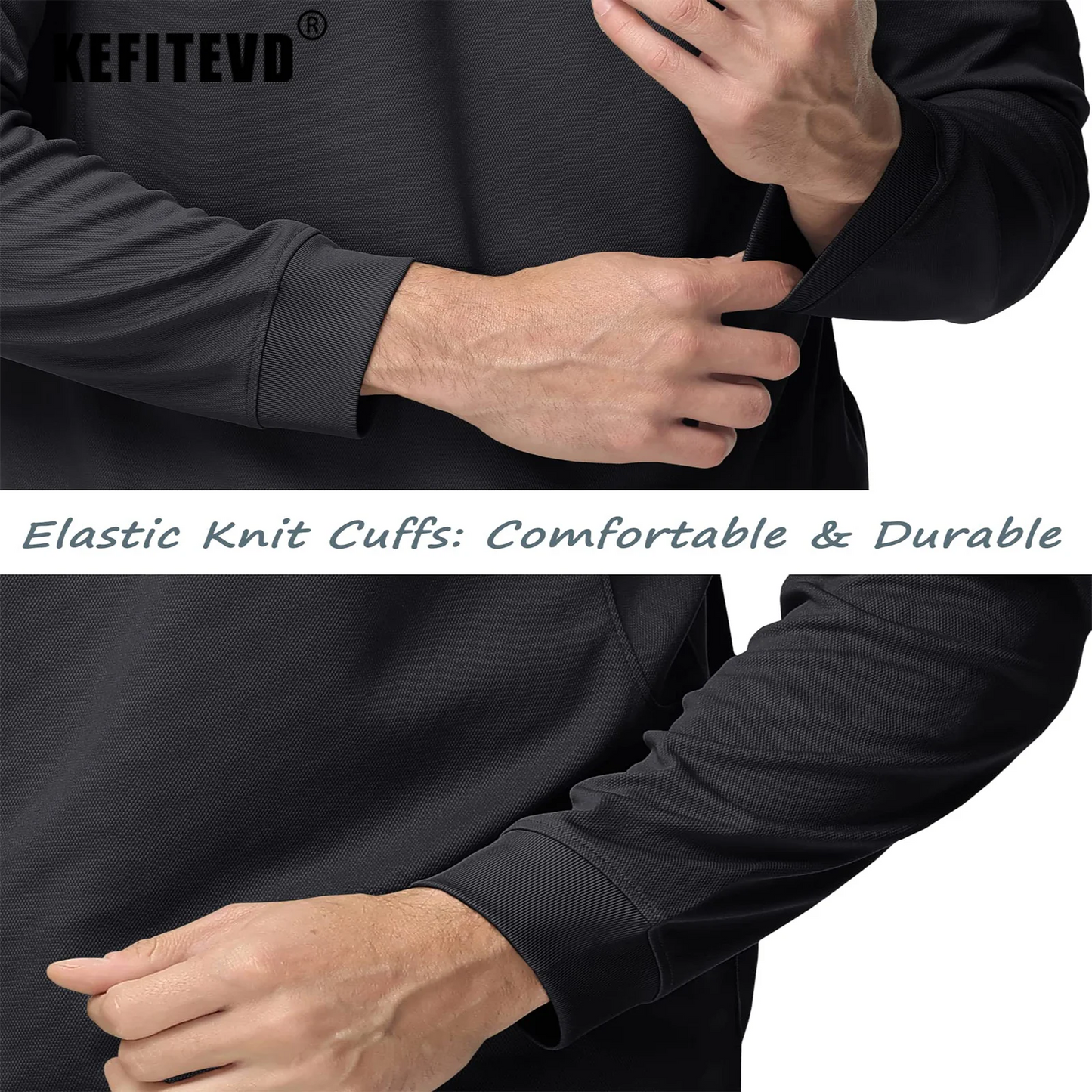 KEFITEVD Men's Golf Polo Shirt Quick Dry Breathable Lightweight T-Shirts Athletic Workout Outdoor Shirts Camping Fishing Tops