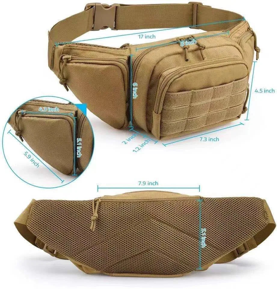 Men Waist Tactical Fanny Pack Motorcycle Rider Sports Belt Bag Climb Camping Nylon Male Tool Sling Chest Hip Bum Bag