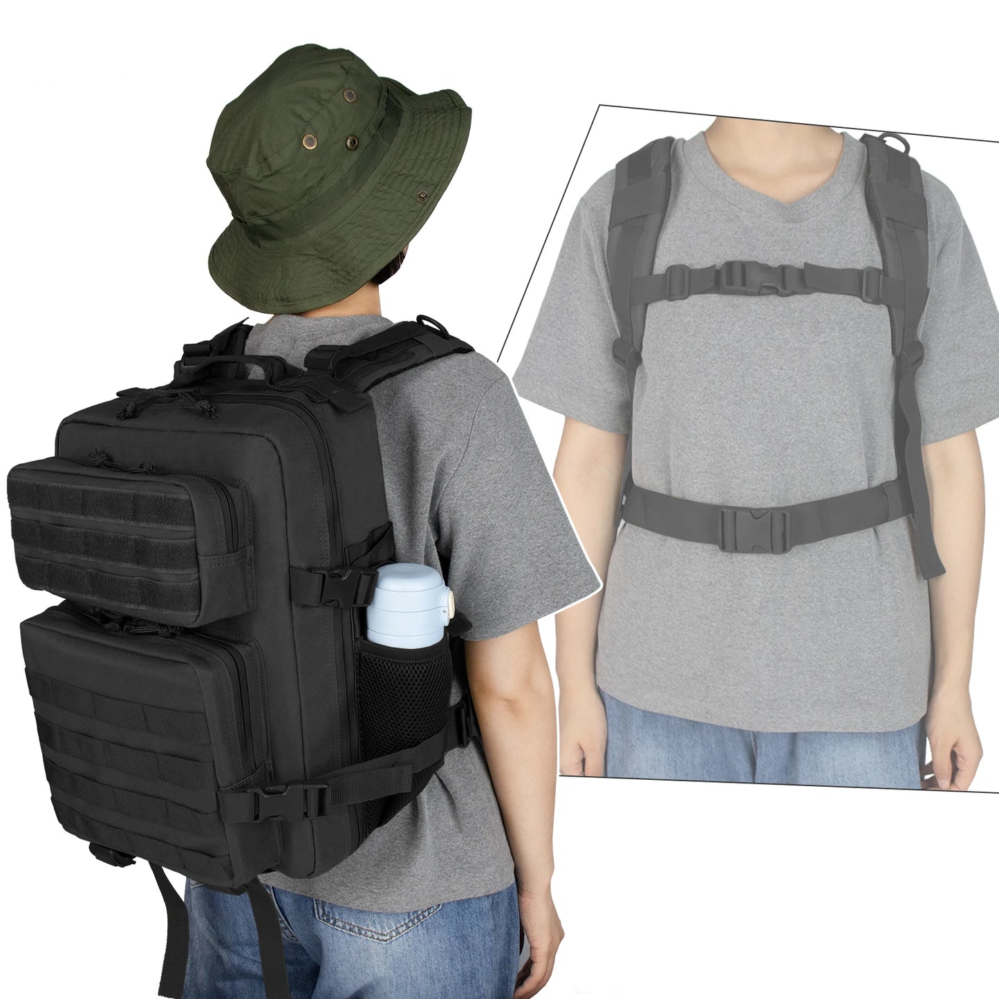 School Bags Large Capacity Mens Waterproof Backpack Simple Multilayer 25L Men Tactical Backpack Softback Outdoor