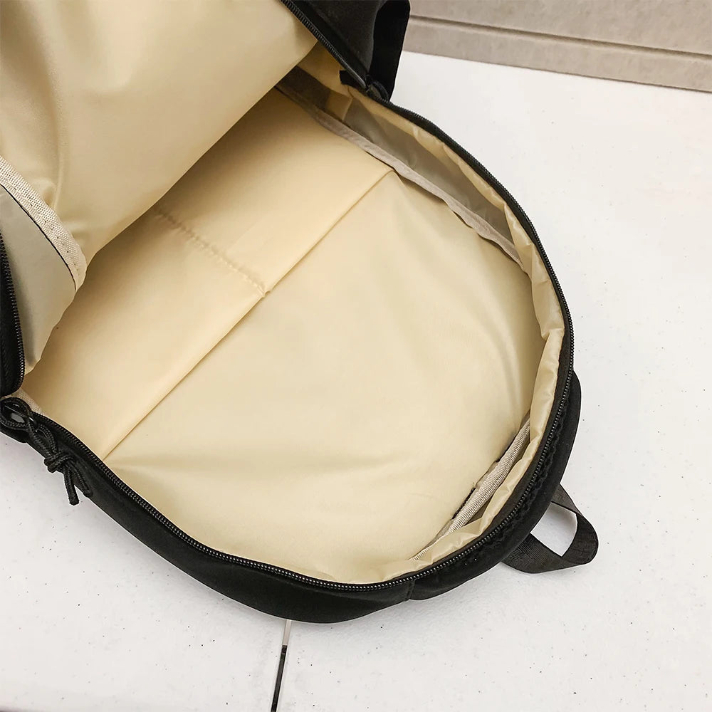 Large Capacity Solid Color Backpack for High School Students Durable Simple Black Travel Backpack for Middle School Teens