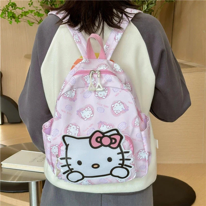 Kawaii Hello Kitty Kuromi Cinnamoroll Backpacks Cute Cartoon My Melody Pochacco Pompom Purin Anime Storage School Bag Sac A Dos