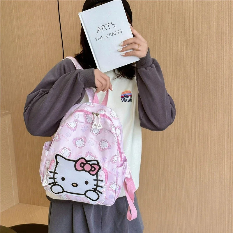 Kawaii Hello Kitty Kuromi Cinnamoroll Backpacks Cute Cartoon My Melody Pochacco Pompom Purin Anime Storage School Bag Sac A Dos