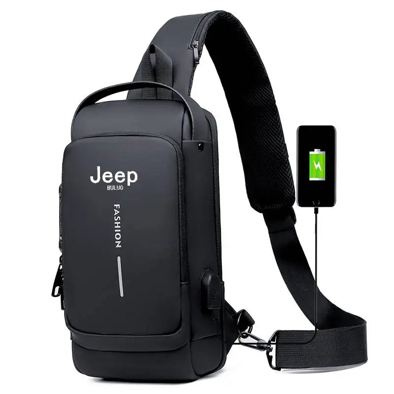 JEEP BULUO Brand High Quality Men Chest Sling Bags Motorcycle Crossbody Shoulder Bag Travel Pack Anti-theft Male Fashion Hot New