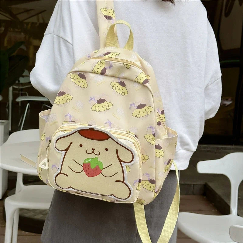 Kawaii Hello Kitty Kuromi Cinnamoroll Backpacks Cute Cartoon My Melody Pochacco Pompom Purin Anime Storage School Bag Sac A Dos