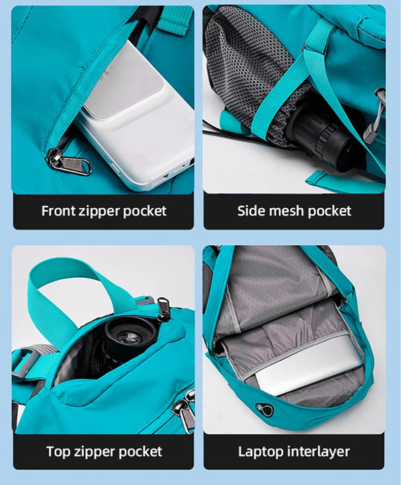 40L Hiking Camping Backpack Travel Rucksack with Rain Cover Outdoor Climbing Knapsack Large Luggage Weekend Sport Schoolbag Men