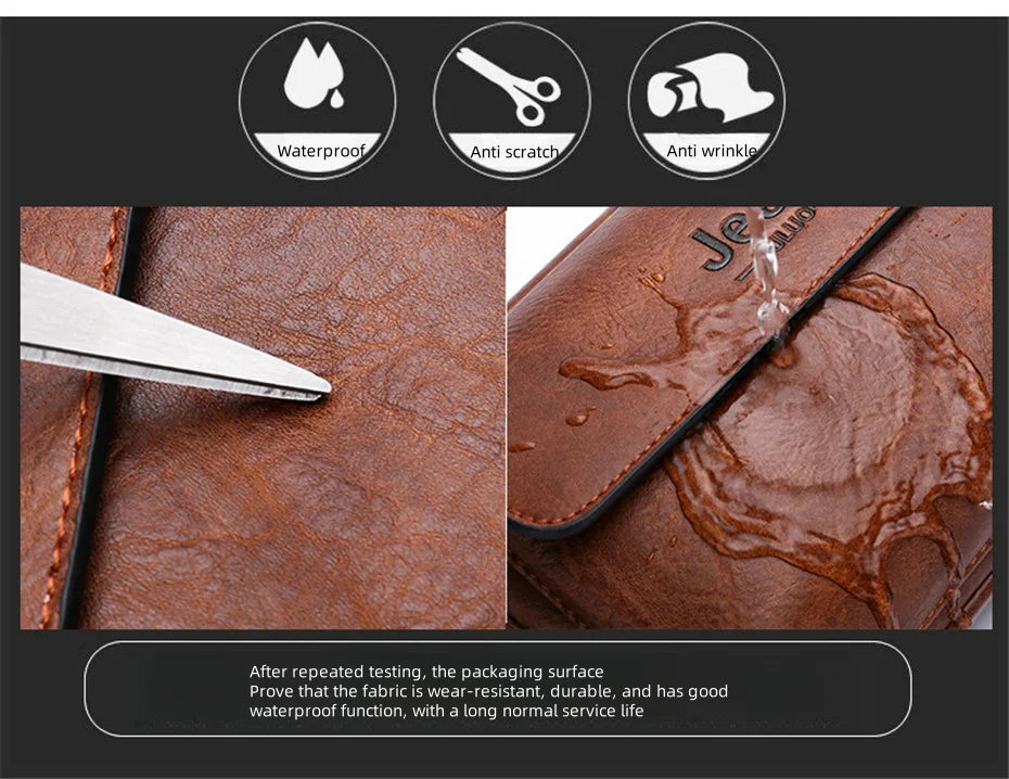 JEEP BULUO Brand Small Men Bags High Quality Leather Shoulder Crossbody Totes Clutch Handbags Business Brown Black Fashion New
