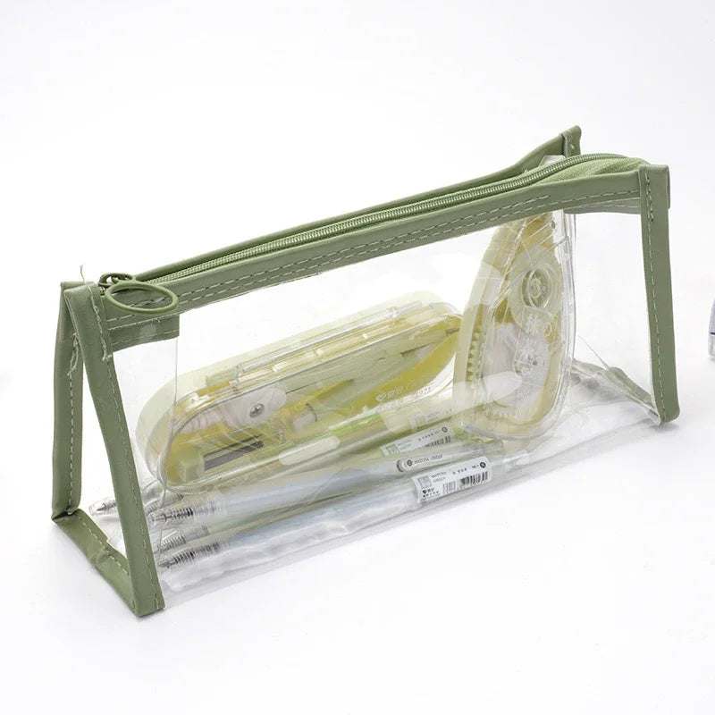 Transparent Pencil Case Kawaii Pen Large Capacity Bag Cosmetic Bag Back to School Supplies for Girls Kids Stationery Items Gifts
