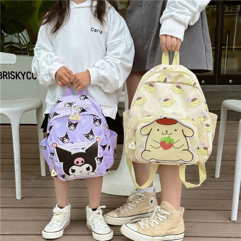 Kawaii Hello Kitty Kuromi Cinnamoroll Backpacks Cute Cartoon My Melody Pochacco Pompom Purin Anime Storage School Bag Sac A Dos