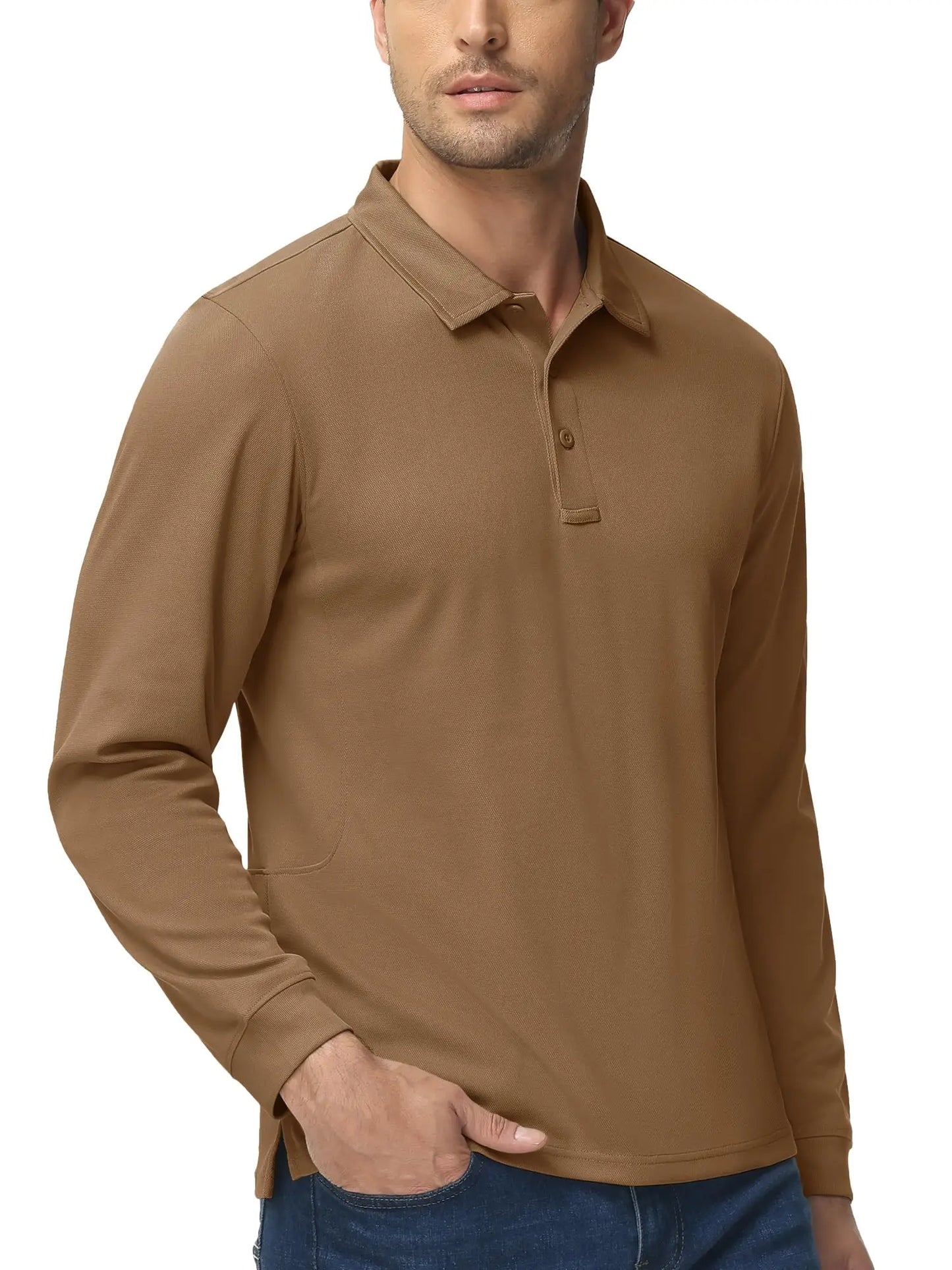 KEFITEVD Men's Golf Polo Shirt Quick Dry Breathable Lightweight T-Shirts Athletic Workout Outdoor Shirts Camping Fishing Tops