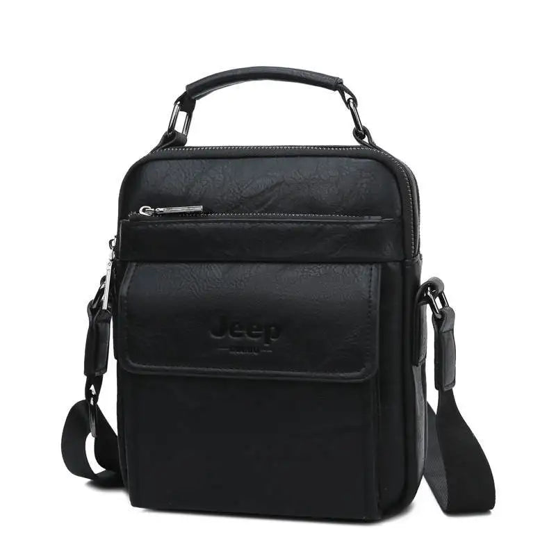JEEP BULUO Brand Men's Messenger Fashion Split Leather For Men Tote Bag Men Shoulder Bags High Quality Handbags New 2PC/Set