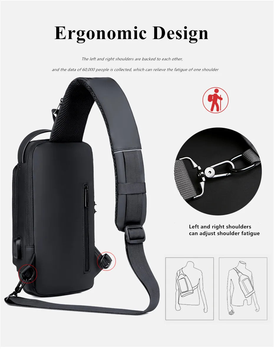 JEEP BULUO Brand High Quality Men Chest Sling Bags Motorcycle Crossbody Shoulder Bag Travel Pack Anti-theft Male Fashion Hot New