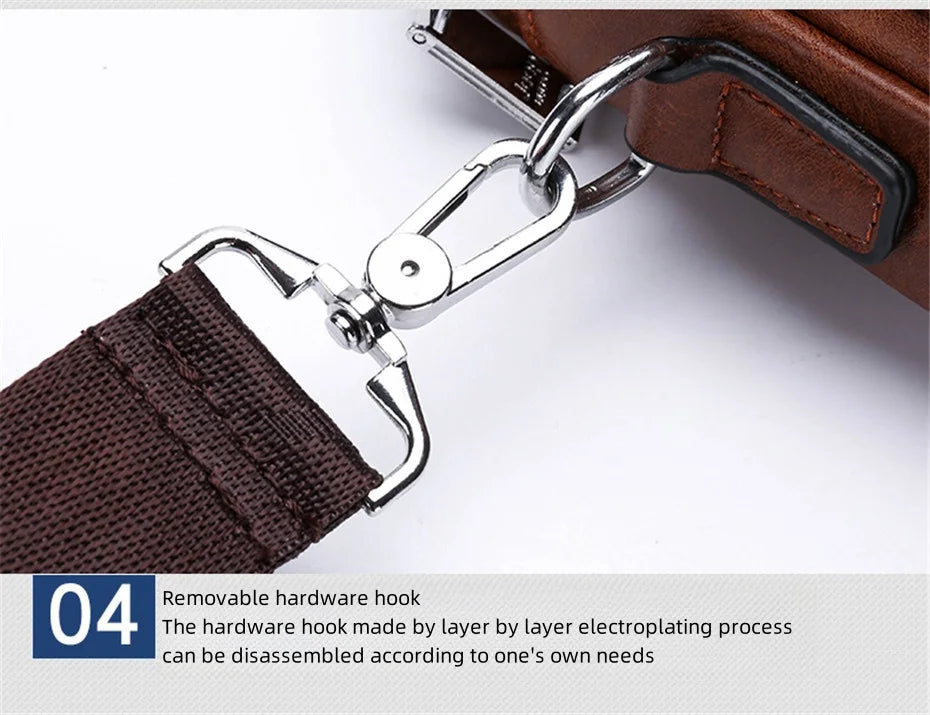 JEEP BULUO Brand Small Men Bags High Quality Leather Shoulder Crossbody Totes Clutch Handbags Business Brown Black Fashion New