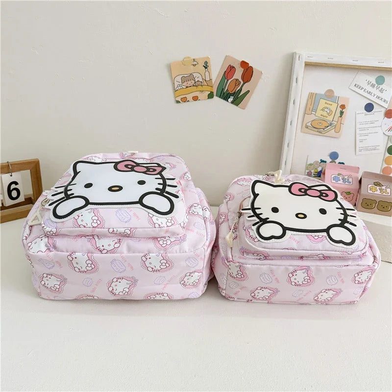 Kawaii Hello Kitty Kuromi Cinnamoroll Backpacks Cute Cartoon My Melody Pochacco Pompom Purin Anime Storage School Bag Sac A Dos