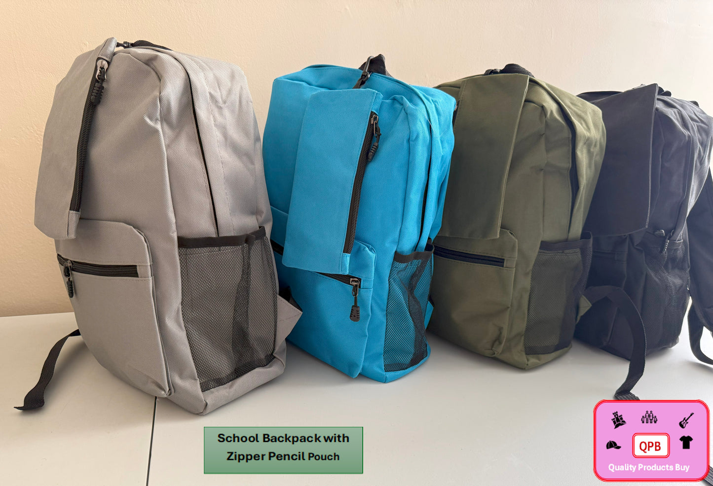 School Backpacks with Zipper Pencil Pouch