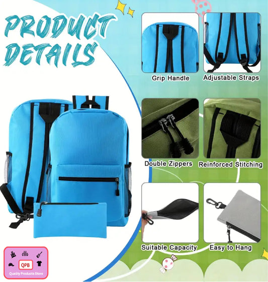 School Backpacks with Zipper Pencil Pouch